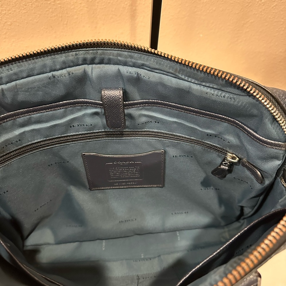 Coach Dark Navy Leather Briefcase - Picture 8 of 15